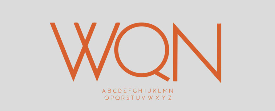 Modern Thin Geometric Sans Serif Font Alphabet Vector Clean Linear Typeface Letters Set Design Concept
