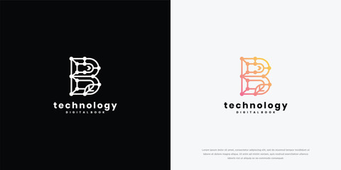 Modern Digital Technology Letter B Logo Design Concept © Artmas
