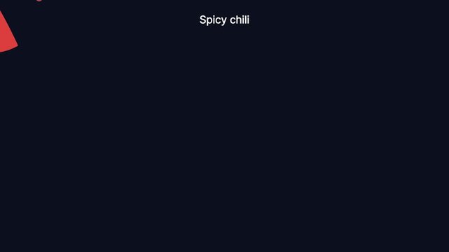 Spicy chili text animation on dark 4k background, for culinary branding, and food marketing