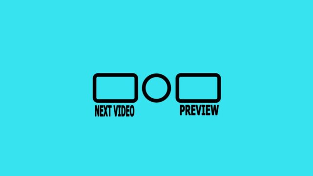 Minimalist black and white video end screen template with placeholders for next video, preview, and circular channel subscribe profile button.