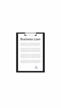 Vertical Business Loan Application Signing Animation with Hand and Pen