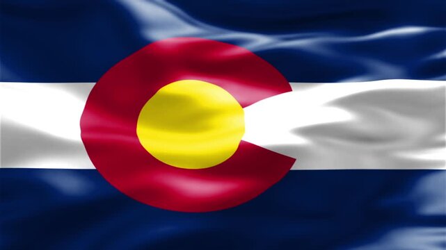 colorado flag, Colorado state flag waving seamless loop animation.