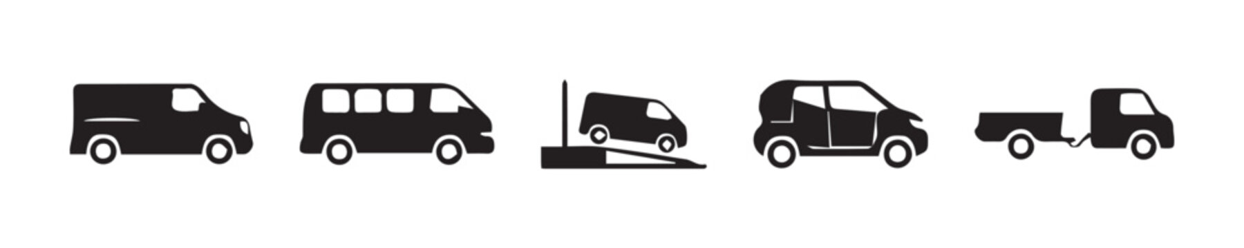 Car van truck silhouette vehicle transport auto travel drive ride