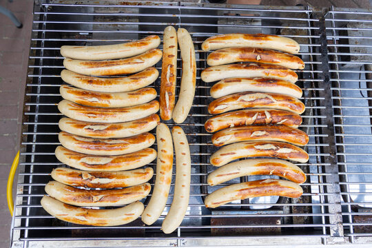 sausages on the barbecue grill