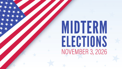 Corner Flag Light Blue Stars Background November 3 2026 Elections © lukpedclub