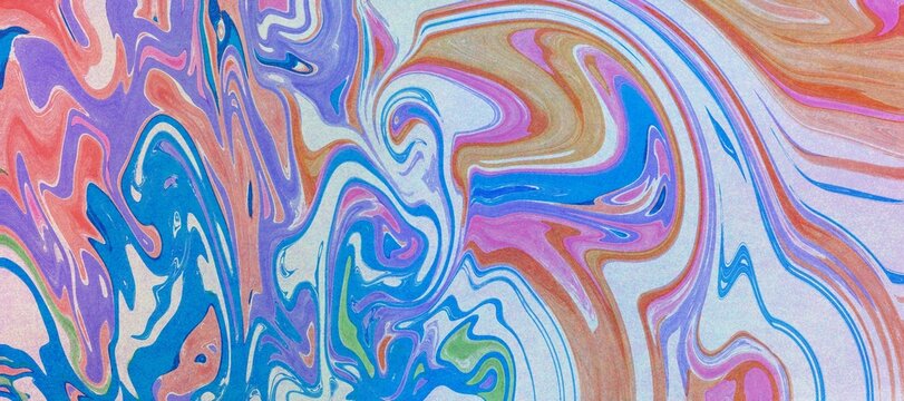  Abstract Swirly Marbling Paper