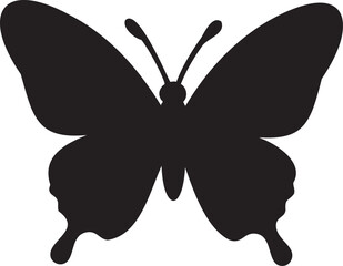 Majestic Butterfly Silhouette Vector Illustration - Black Minimalist Swallowtail Insect Icon for Logo and Nature Design © Mojibur