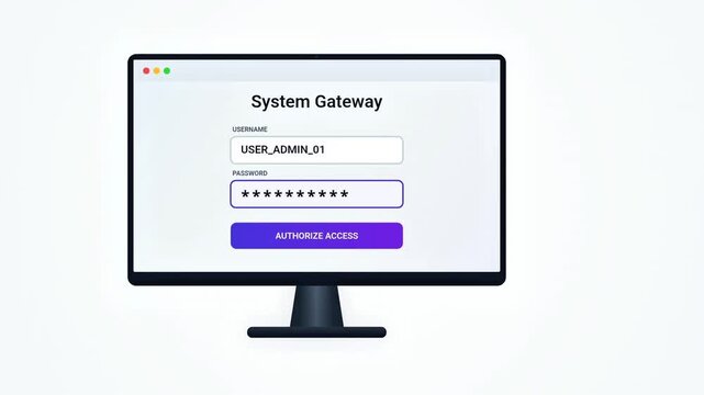 Digital animation showing a multi-factor authentication login process on a computer and phone