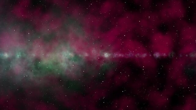 Stunning Deep Space Nebula Background Featuring Vibrant Magenta and Teal Cosmic Dust Clouds Floating Amidst a Dense Starfield in a Cinematic Wide Angle Panoramic View of the Infinite Galaxy with Ether