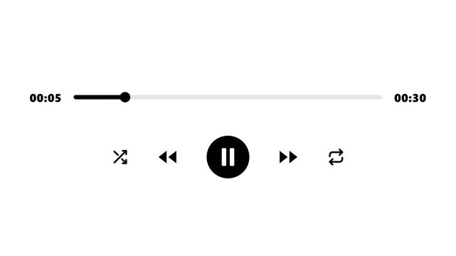 Minimalist music player interface with a progress bar and playback controls