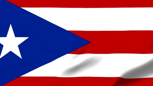 Puerto Rico flag waving in the wind with transparent background