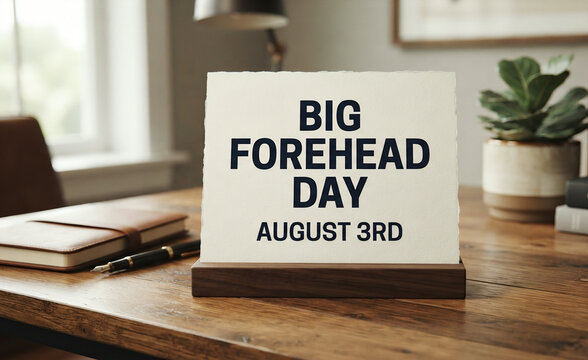 Big Forehead Day August 3rd Creative Calendar Sign