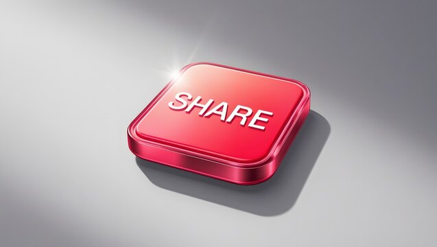 Glossy Share Interface Button with Modern UX UI Design Aesthetic