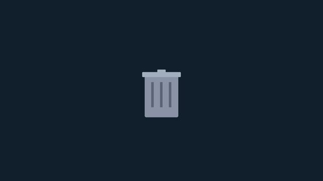 Minimalist trash can animation for digital interface and user experience 4k delete remove recycle