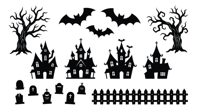 Halloween spooky elements collection