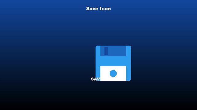 Save animation: minimalist digital floppy disk for ui and tech projects 4k save floppy disk digital storage