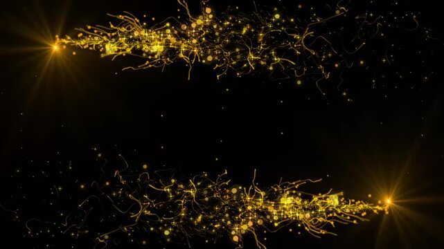 glitter magic multicolor particles fly and glow in viscous liquid with amazing shining bokeh for fantastic festive, magic dust, pixie dust path, festival Christmas, black background. 4k video