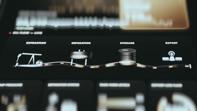 Live Oil Flow Process Chain From Extraction To Export On Control Room Display