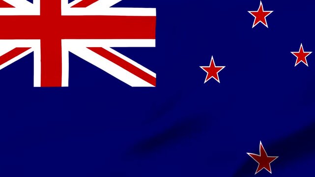 Blue flag with union jack and four red stars