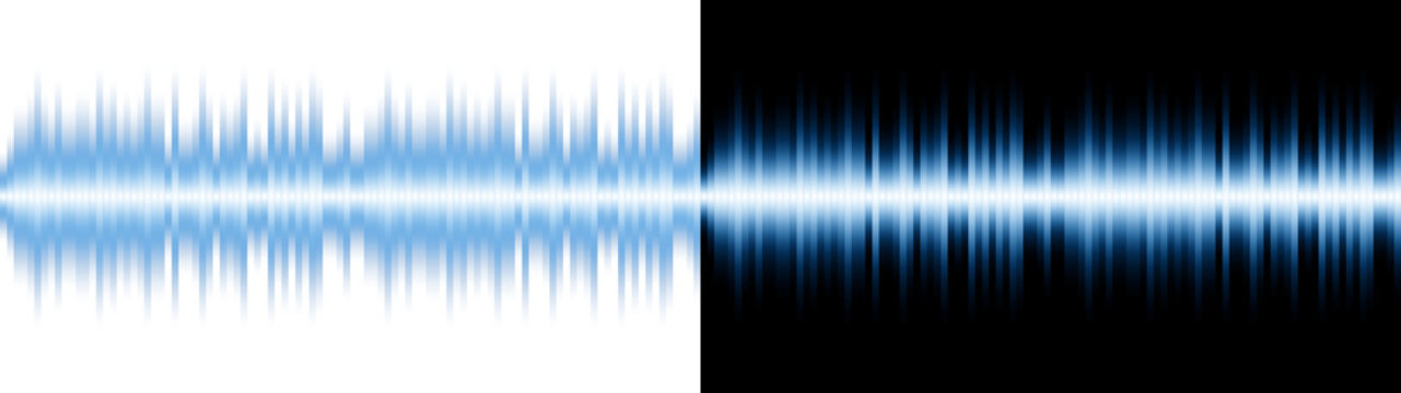 Bright blue neon sound wave equalizer vector illustration displaying digital audio frequency signal pulse on transparent background