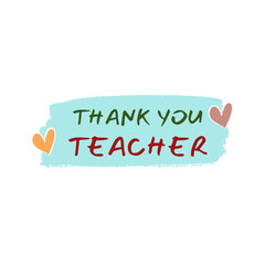 Thank You Teacher SVG PNG, Teacher Appreciation Hand Drawn Typography, Brush Stroke Lettering, Heart Clipart, School Gift Design, Transparent Background Vector