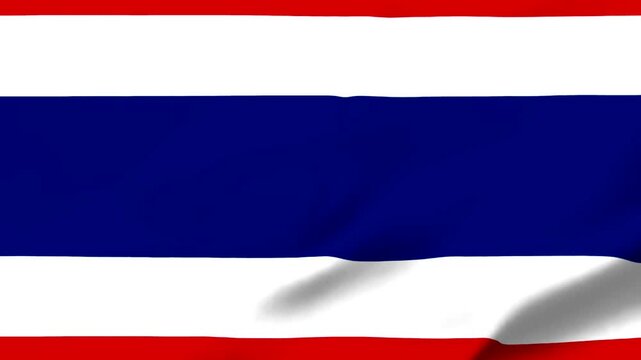 Thailand national flag waving in the wind with transparent background