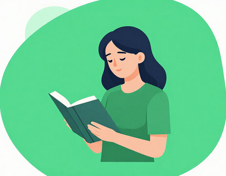 Contemplative Woman Engrossed in a Book During a Tranquil Afternoon, Surrounded by Soft Natural Light in a Cozy Indoor Nook