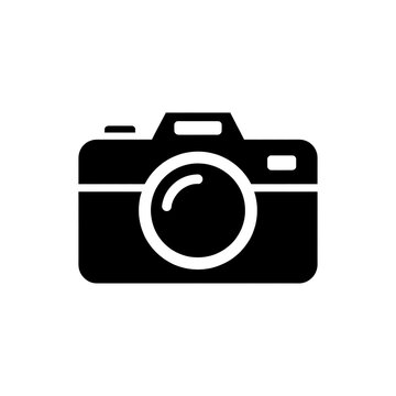 Black camera icon for photography and digital media