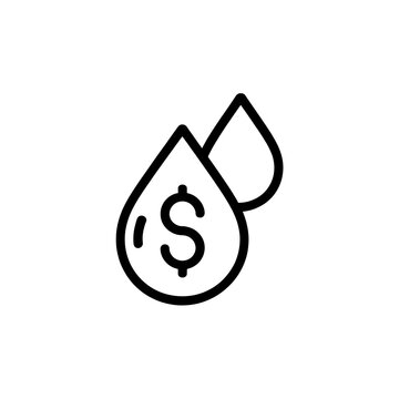 Oil drop icon with dollar sign symbol