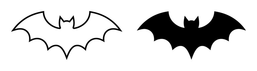 Fototapeta premium Simple bat silhouette icons for halloween or spooky night graphic design