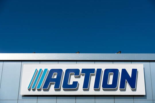 Logo of the Action discount chain. The brand is known for its low prices on various home and DIY items. Udine, Italy, June 19, 2026