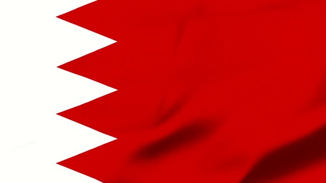 Bahrain flag waving in the wind with transparent background