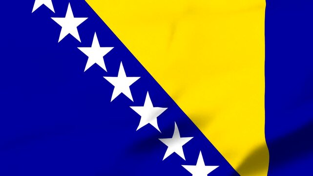 Bosnia and Herzegovina flag with blue yellow and white stars