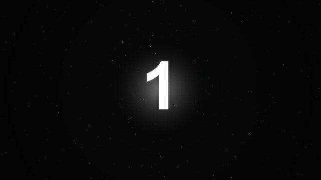 Countdown timer with white numbers on a dark starry background