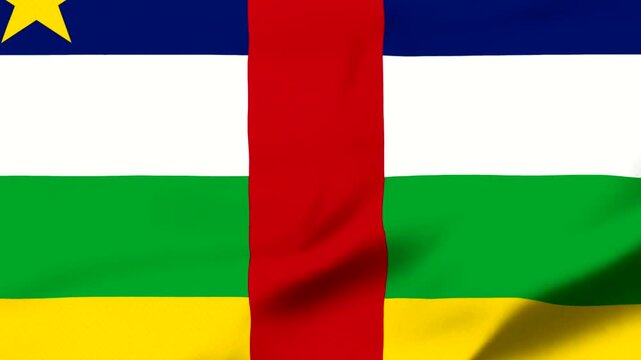 Central African Republic flag waving in the wind