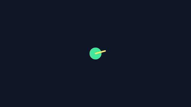 Minimalist loading spinner animation with rotating progress bar on dark 4k background
