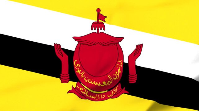 National flag of Brunei with red and yellow stripes
