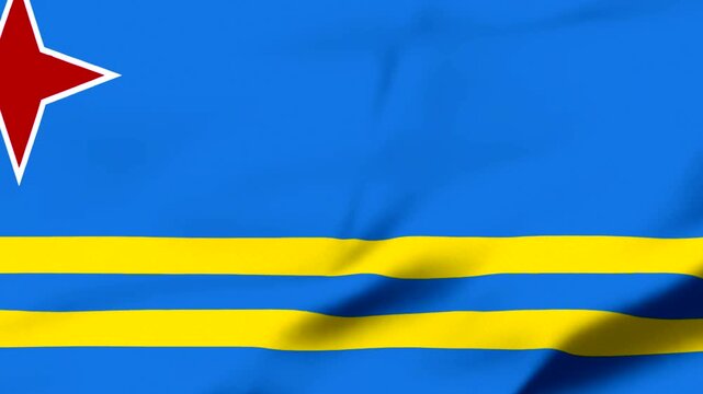 Aruba waving flag, Aruba country, Country flag