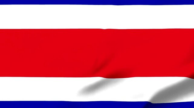 Flag of Costa Rica animated background. Symbol of the Costa Rican nation and the culture. Waving flag in the wind footage. The sign is also called Bandera de Costa Rica Flag