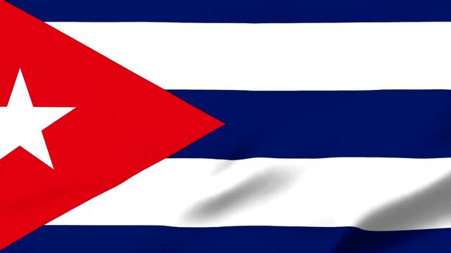 cuba flag animation, national day or politics or sport event - 3D rendering - slow motion