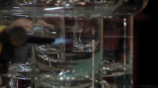 Industrial Glassware Manufacturing Process with Flame Cutting Machine - 4K