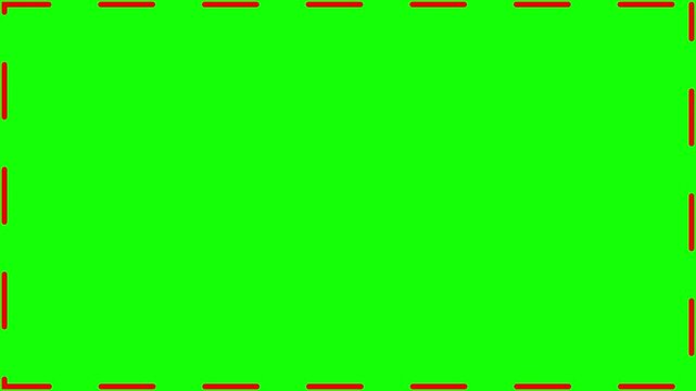 RED dashed rectangle border frame isolated on transparent background dash line box outline geometry graphic design layout template element