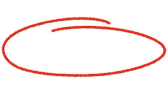 RED hand drawn oval circle highlight mark isolated on transparent background marker ring frame stroke doodle sketch line graphic design element layout space