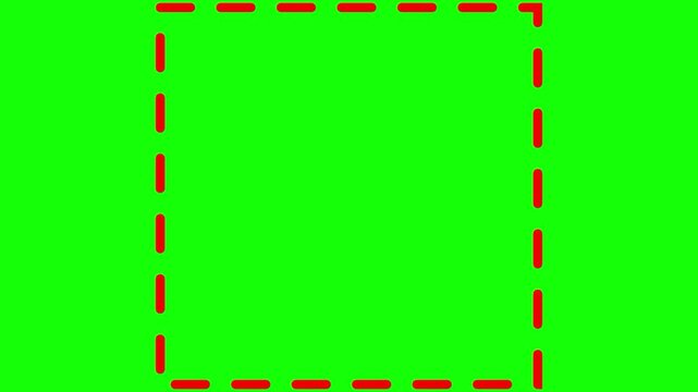 RED dashed square border frame isolated on transparent background dashed line box outline geometry shape banner graphic design layout template elements