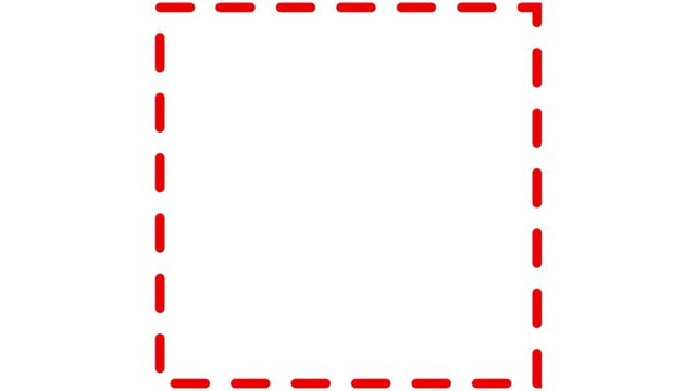 RED dashed square border frame isolated on transparent background dashed line box outline geometry shape banner graphic design layout template elements