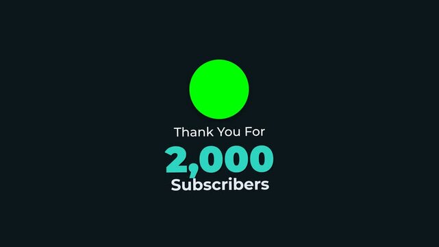 Thank you for 2000 subscribers social media achievement motion graphic