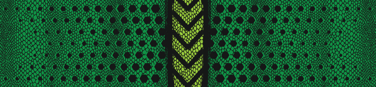 Modern snake skin pattern background with hexagon outlines vector illustration.