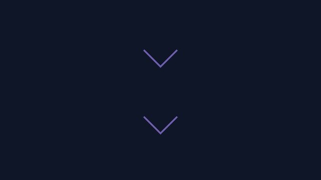 Minimalist animated downward arrows for user interface and web navigation animation 4k motion