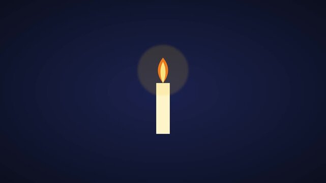Minimalist candle flame animation on dark 4k background, for meditation and, spiritual concepts