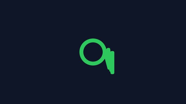 Minimalist green letter q animation on dark 4k background, for modern branding, and corporate identity